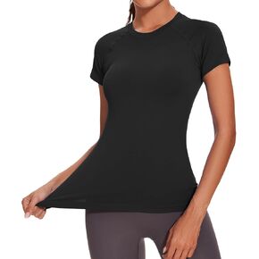 Workout Tops for Women,Seamless Workout Shirts for Women Short Sleeve Breathable Yoga Athletic Tee Tops