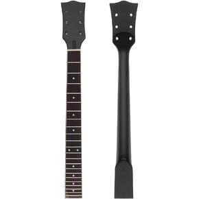 Alnicov Electric Guitar Neck DIY For Gibson LP Guitars Parts Replacement 22 Fret Maple Neck Rosewood Fretboard with White Trapezoid Dots Inlay Black Gloss 1