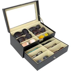 Evelots Eyeglass and Sunglasses Storage Organizer for Multiple Glasses, Closet Display Tray for Eyewear, Watches, and Jewelry - No-Scratch Storage Holder for Nightstand or Dresser