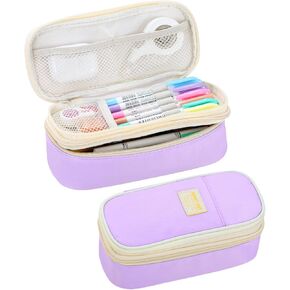 Pencil Case Aesthetic Pencil Bag with Zipper Pencil Pouch Big for Girls Kids Teens Adults Stationery Pencil Case Organizer for School Pink