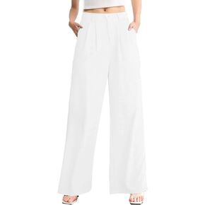 Women's High Waist Wide Leg Pants Business Casual Dress Pants Trousers with Pockets