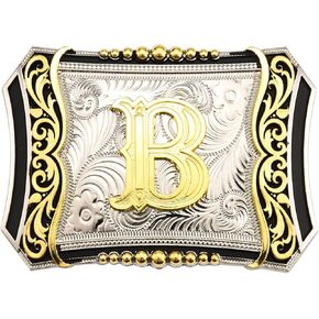 Western Initial Belt Buckle for Women Men│Letter Buckle ABC to Z Christmas Halloween Belt Buckle Gifts