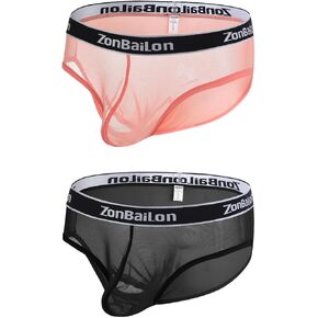 Men's Mesh See Through Briefs Underwear Sexy Transparent Sheer Briefs Ultra Thin
