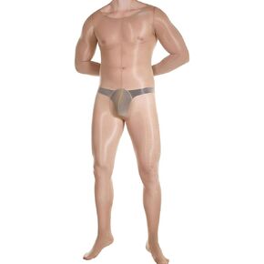 HTRUIYA Mens Shiny Bodystocking Long Sleeve Full Body Pantyhose Sexy Mens Lingeries Overall Jumpsuit 8DEN