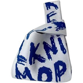 Wrist Bag for Women Sleeve Knot Pouch Crochet Tote Bag Small Cute Wristlet Knitted Bag Portable Purse Gift Bag