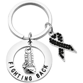 CENWA Melanoma Cancer Awareness Gift Black Ribbon Survivor Gift Skin Cancer Survivor Narcolepsy Awareness Cancer Support Gift