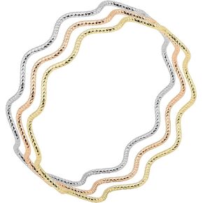 سوار مكدس ملون، ذهبي وفضي وذهبي وردي - قطر ثابت، نمط متعدد الاستخدامات، مادة متينة، هدية عصرية in Kuwait