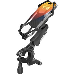 Viozon Bike Phone Holder, Motorcycle Phone Mount, Compatible for 4.7-7.2" Phone, Quick Lock, Shock-Absorbing Spring Arm, 360-Degree Rotation, Bicycle Phone Mount, for Mountain Bike, Dirt Bike, E-Bike