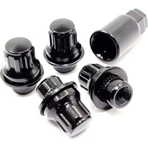 Set of 4 Veritek 12x1.25mm 1.47 Inch OEM Mag Washer Style Factory Replacement Black Lug Nut Wheel Locks for Nissan Infiniti Factory Wheels