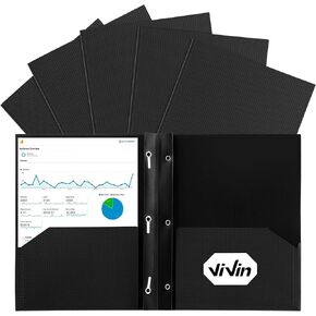 ViVin Sturdy Plastic Folder, Two Pocket Folder with Prongs, 10 Pack, Holds Letter Size Sheets, Plastic File Folder with Pockets and Fasteners, for School Home and Office - Red