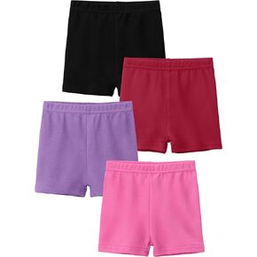 4 Pack Cotton Toddler Girls Shorts Cartwheel Shorts Girl Bike Shorts Kids Biker Under Dress Dance Shorts Girls Clothes