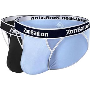 Men's Open Front Briefs Ball Pouch Bulge Enhancing High Fork Bikini Briefs