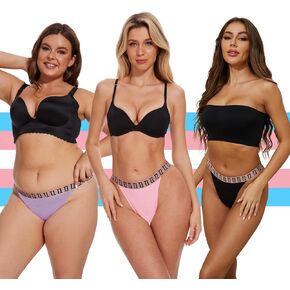 3 Pack-Tucking Thongs Gaff Panties for Transgender Women MTF, Comfy, Flatten Hidden
