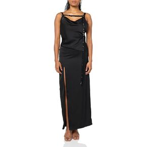 HALSTON Women's Nomi Gown in Satin & Sequin