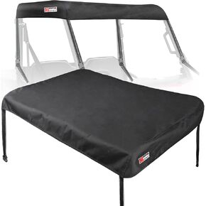 for Ranger 570 Midsize Soft Roof, Heavy Duty 1680D Oxford UTV Soft Top Roof for Polaris Mid-Size Ranger 500, Ranger 570 (Pro-fit Bars) 2017-2021 Accessories Sun UV Sand Protection (Black)
