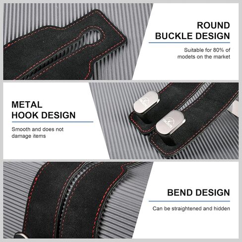 Car Seat Headrest Hook,Purse Hook for Universal Vehicle,Bag Holder Hook for Car,Handbag Suede Purse Coat Fit for Car Accessories Brown in Saudi Arabia