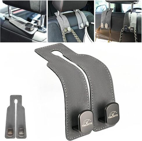 Car Seat Headrest Hook,Purse Hook for Universal Vehicle,Bag Holder Hook for Car,Handbag Suede Purse Coat Fit for Car Accessories Brown in Saudi Arabia