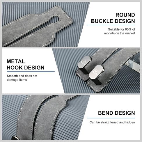 Car Seat Headrest Hook,Purse Hook for Universal Vehicle,Bag Holder Hook for Car,Handbag Suede Purse Coat Fit for Car Accessories Brown in Saudi Arabia