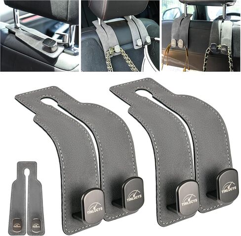 Car Seat Headrest Hook,Purse Hook for Universal Vehicle,Bag Holder Hook for Car,Handbag Suede Purse Coat Fit for Car Accessories Brown in Saudi Arabia