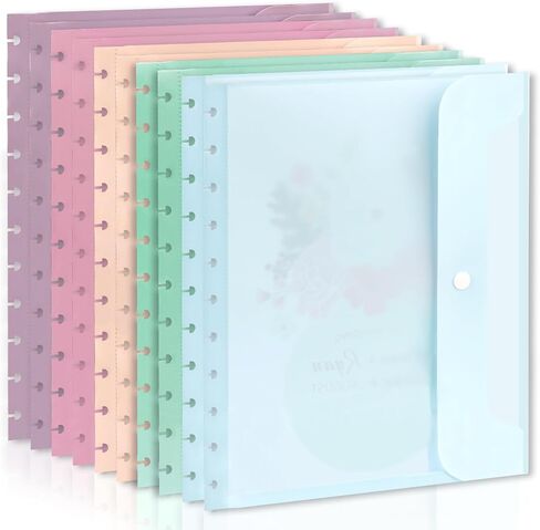 5 Pack Letter Size Discbound Pocket 8.5 * 11.1 Inch Discbound Notebook Planner Binder Pocket Dividers Plastic Envelopes For School Office Home Work Organizer in Saudi Arabia