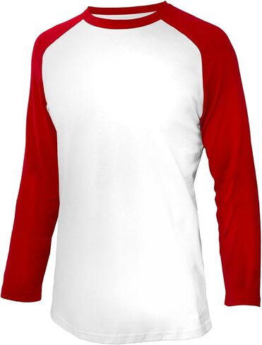 Men's Casual Classic Raglan Basic Soft Cotton 3/4 Long Sleeve Sports Baseball Jerseys T Shirts in Saudi Arabia