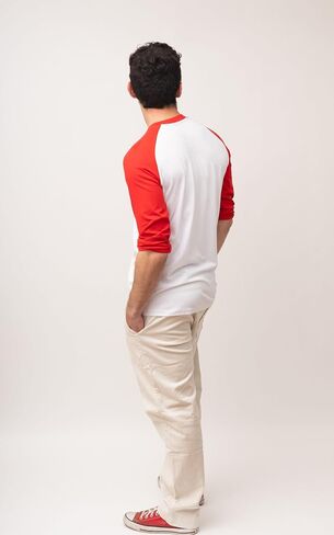 Men's Casual Classic Raglan Basic Soft Cotton 3/4 Long Sleeve Sports Baseball Jerseys T Shirts in Saudi Arabia