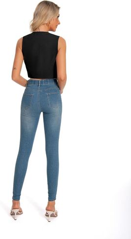 YYNUDA Sleeveless Blazer Vest for Women V Neck Single Breasted Button Down Business Short Waistcoat in Saudi Arabia