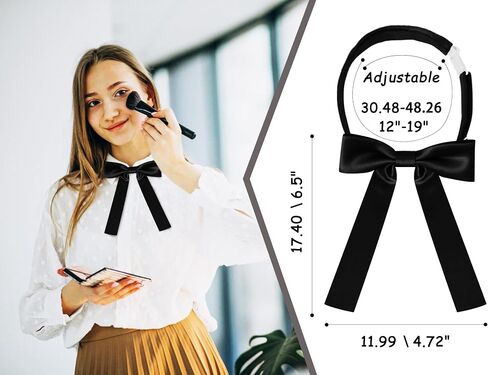 Black Bow Ties for Women, Pre-Tied Bowties Solid Color Bow Tie for Women School Uniform Shirt Womens Accessory in Saudi Arabia