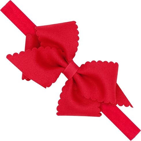 Wee Ones Baby Girl's Extra Small Grosgrain Bow On Matching Elastic Band, 6-24 Months, Red in Saudi Arabia