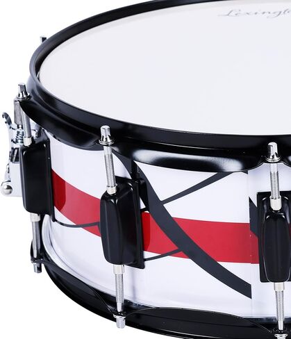 Lexington SD403S Snare Drum Set Student Steel Shell 14 X 5.5 Inches with 10 Lugs, Includes Drum Key, Drumsticks and Strap, Black Nickel in Kuwait
