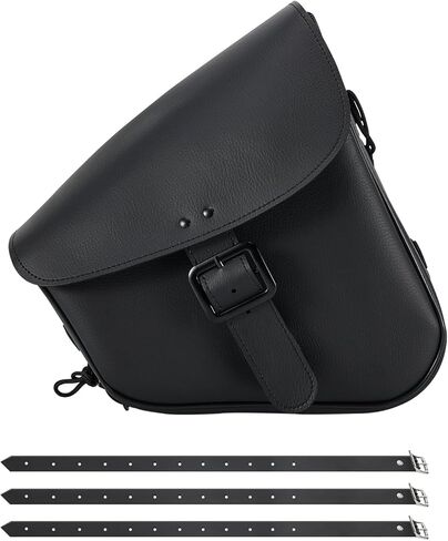 GARGOYLE BELLS Motorcycle Saddle Bags Solo Swing Arm Bag For Sportster Softail PVC Waterproof Motorcycle Luggage Bags for Motorcycle or Bike (Left Side, Black PVC) in Saudi Arabia