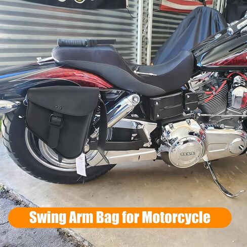 GARGOYLE BELLS Motorcycle Saddle Bags Solo Swing Arm Bag For Sportster Softail PVC Waterproof Motorcycle Luggage Bags for Motorcycle or Bike (Left Side, Black PVC) in Saudi Arabia