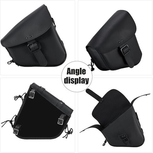 GARGOYLE BELLS Motorcycle Saddle Bags Solo Swing Arm Bag For Sportster Softail PVC Waterproof Motorcycle Luggage Bags for Motorcycle or Bike (Left Side, Black PVC) in Saudi Arabia