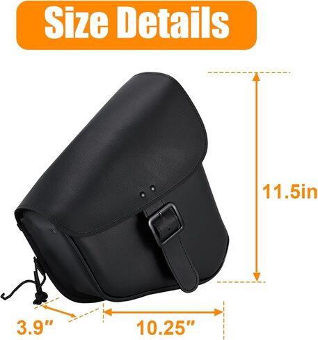 GARGOYLE BELLS Motorcycle Saddle Bags Solo Swing Arm Bag For Sportster Softail PVC Waterproof Motorcycle Luggage Bags for Motorcycle or Bike (Left Side, Black PVC) in Saudi Arabia