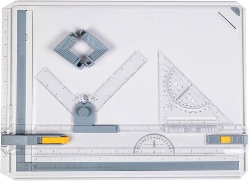 لوحة رسم احترافية من eSynic بمقياس A3، لوحة طاولة صياغة متعددة الوظائف، نظام قياس قابل للتعديل، أدوات صياغة الحركة المتوازية للزاوية مع ملحقات كاملة للطلاب، والمهندس المعماري، إلخ in Kuwait