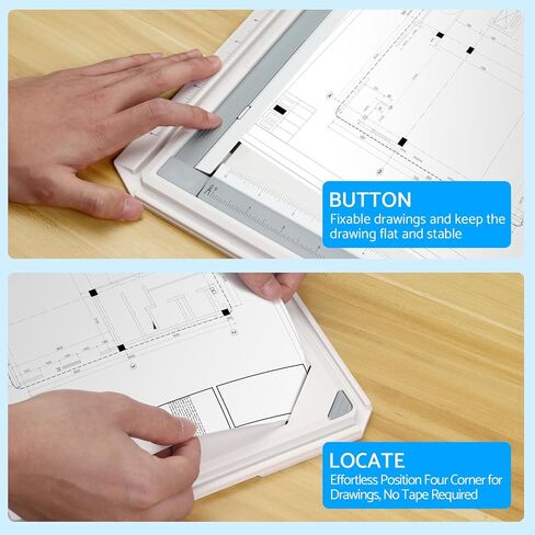 لوحة رسم احترافية من eSynic بمقياس A3، لوحة طاولة صياغة متعددة الوظائف، نظام قياس قابل للتعديل، أدوات صياغة الحركة المتوازية للزاوية مع ملحقات كاملة للطلاب، والمهندس المعماري، إلخ in Kuwait