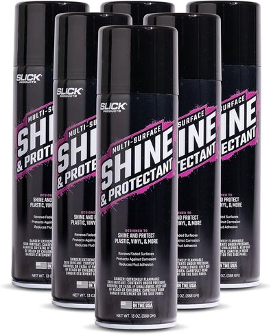 Slick Products Shine & Protectant Spray 17.35 FL OZ. - High Gloss Clear Coating Renew Vinyl, Plastic, Rubber, Trim, Tire, Car, Truck, Motorcycle, Dirt Bike (2-Pack) in Saudi Arabia