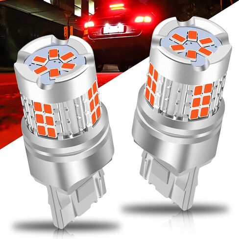 Sidaqi 7440 T20 LED لمبة حمراء فائقة السطوع 3020 شرائح T20 7441 WY21W 7440NA LED لمبات بديلة لأضواء الفرامل وأضواء الذيل - حزمة من 2 in Kuwait