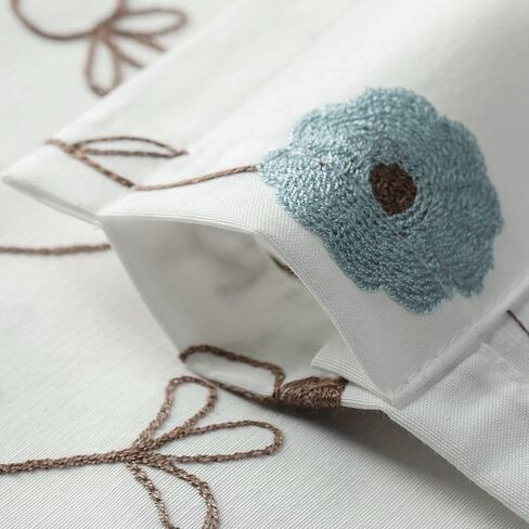 VOGOL Tie Up Drapes & Curtains, Blue Floral Pattern Light Filtering Privacy Balloon Shades for Bedroom, 1 Piece Adjustable Solid Window Treatment with Rod Pocket Design, 45 x 63 in Kuwait