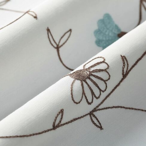 VOGOL Tie Up Drapes & Curtains, Blue Floral Pattern Light Filtering Privacy Balloon Shades for Bedroom, 1 Piece Adjustable Solid Window Treatment with Rod Pocket Design, 45 x 63 in Kuwait