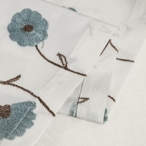 VOGOL Tie Up Drapes & Curtains, Blue Floral Pattern Light Filtering Privacy Balloon Shades for Bedroom, 1 Piece Adjustable Solid Window Treatment with Rod Pocket Design, 45 x 63 in Kuwait