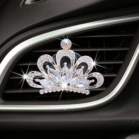 NTRR Crystal Crown Car Clip, Crown Diamond Car Air Conditioning Outlet Clip Rhinestone Car Interior Decoration Bling Car Accessories for Women in Saudi Arabia