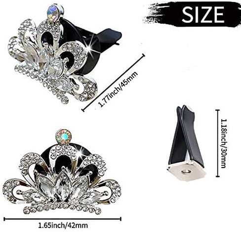 NTRR Crystal Crown Car Clip, Crown Diamond Car Air Conditioning Outlet Clip Rhinestone Car Interior Decoration Bling Car Accessories for Women in Saudi Arabia