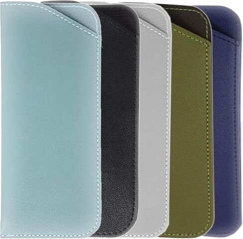 5 Packs Soft Leather Sunglasses Cases Cover Bags Non-slip Sleeve Sunglasses Storage is Suitable for Women Men and Children in Kuwait
