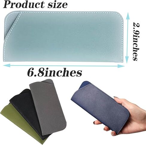 5 Packs Soft Leather Sunglasses Cases Cover Bags Non-slip Sleeve Sunglasses Storage is Suitable for Women Men and Children in Kuwait