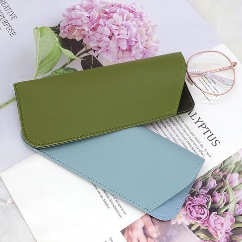 5 Packs Soft Leather Sunglasses Cases Cover Bags Non-slip Sleeve Sunglasses Storage is Suitable for Women Men and Children in Kuwait