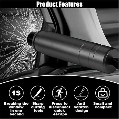 قاطع نوافذ السيارة وقاطع حزام الأمان 2 في 1 - قاطع زجاج النافذة التلقائي، مطرقة أمان السيارة، أداة الهروب في حالات الطوارئ - أداة كسر نافذة السيارة للطوارئ تحت الماء، أداة أمان السيارة in Kuwait