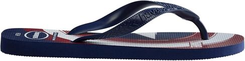 شبشب Havaianas Kids Top Marvel Logomania - صنادل كابتن أمريكان للأطفال - كحلي/كحلي، 11/12C للأطفال الصغار in Kuwait