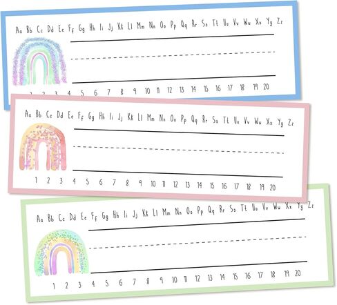 30 Name Tags for Classroom Cubbies, 3x9 in Boho Rainbow Name Plates for Desks, Classroom Must Haves for Teachers Elementary - A01 in Kuwait