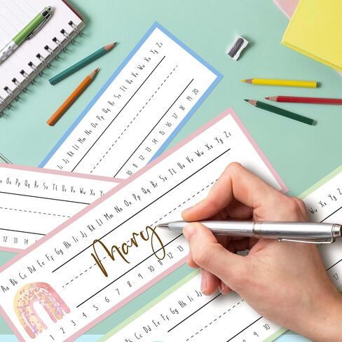 30 Name Tags for Classroom Cubbies, 3x9 in Boho Rainbow Name Plates for Desks, Classroom Must Haves for Teachers Elementary - A01 in Kuwait